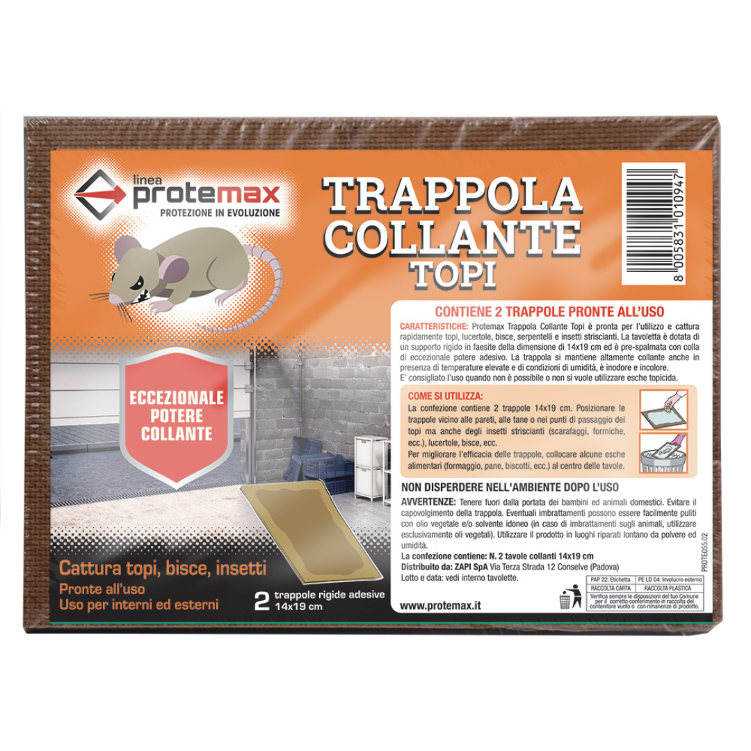 Trappola collante topi Protemax 14x19cm Pz. 24