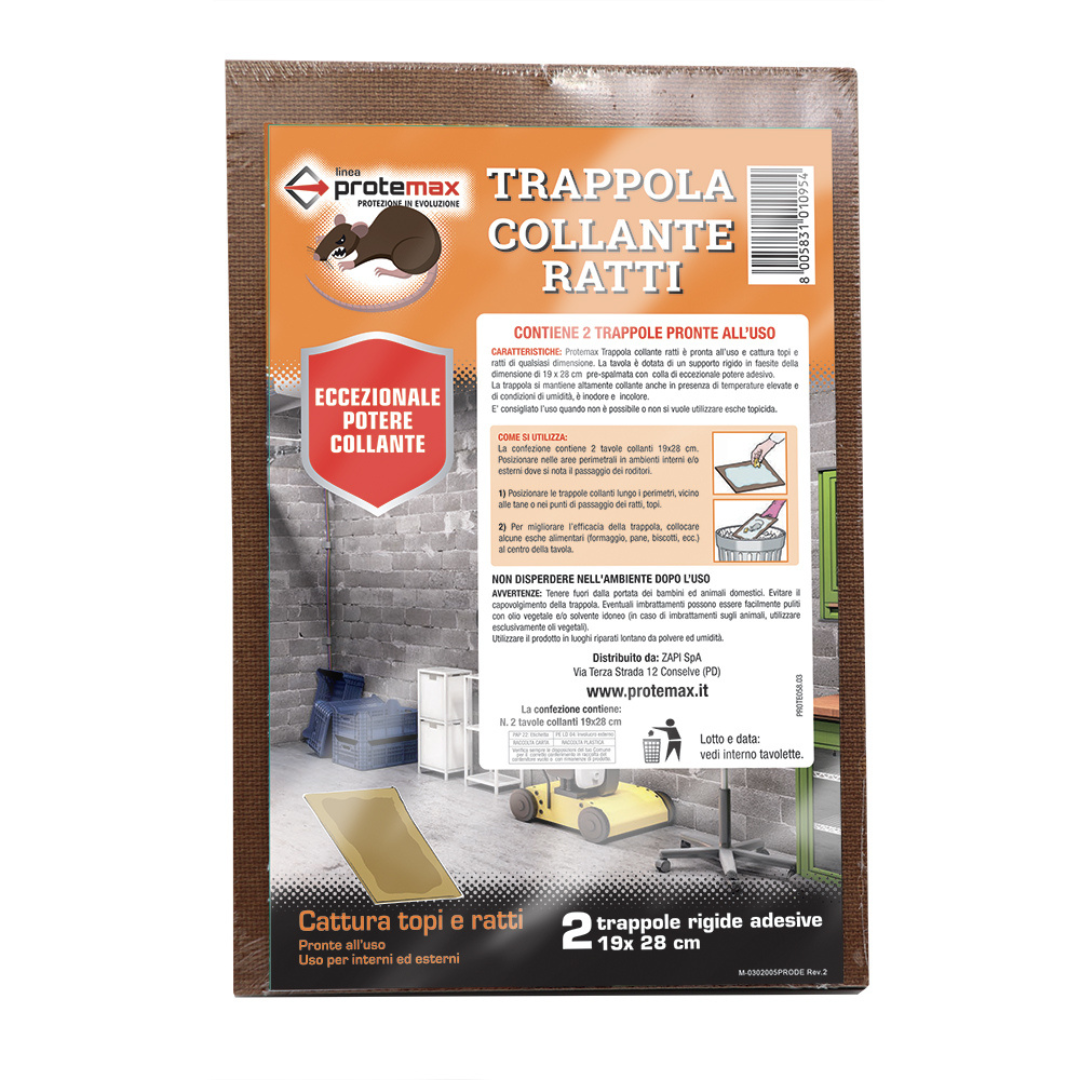 Trappola collante ratti Protemax 19x28cm  Pz. 12